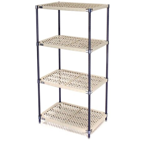 NEXEL Vented Plastic Shelving, Nexelon Finish, 30x24x86 PM24308N